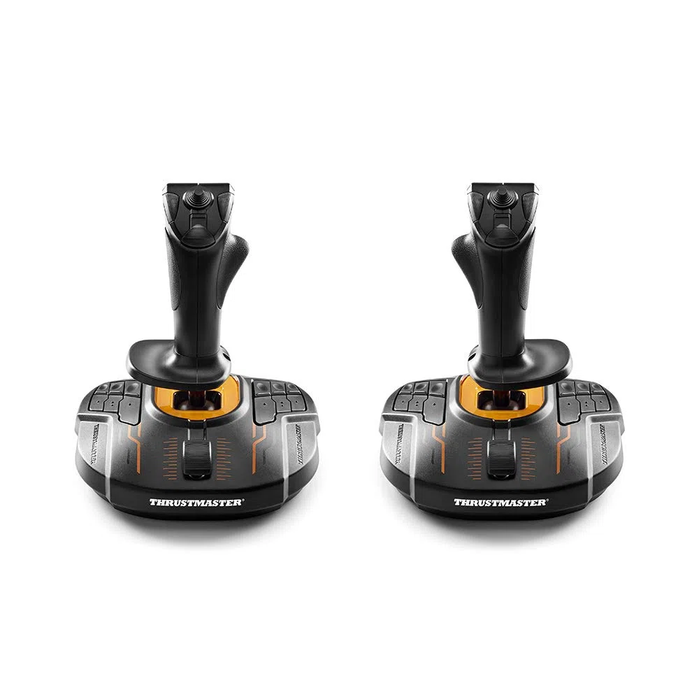 Thrustmaster T.16000M FCS Space Sim Duo - Pack de 2 Joysticks para PC (Tecnología Magnética H.E.A.R.T, Diseño Ambidiestro, Ideal para Star Citizen y Elite Dangerous) Negro/Naranja