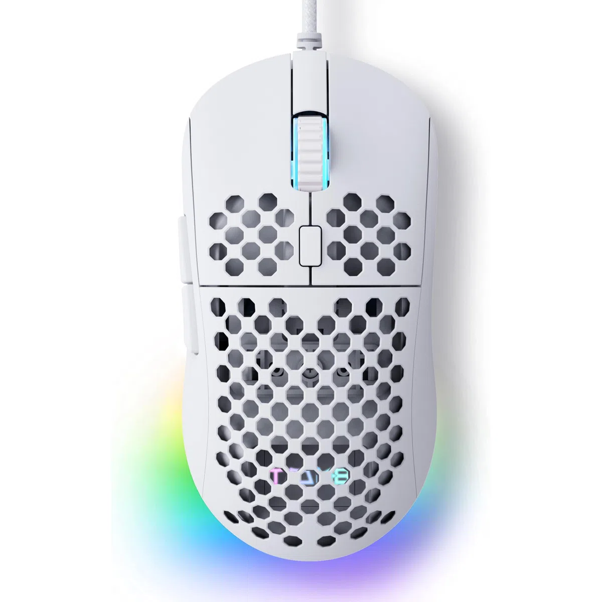 Dierya × TMKB M1SE Ratón Gaming Blanco,12800 dpi Gaming Mouse, 6 Botones programables Raton Blanco, RGB Personalizable Ratón Gaming con Cable, Mouse ergonómico con Cable PC Ordenador