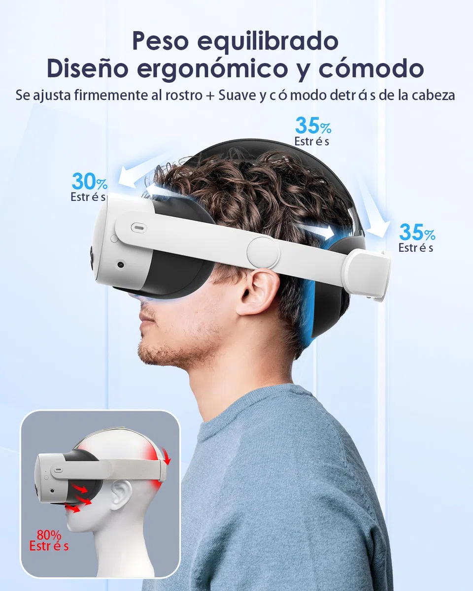 vr Correa para la cabeza Compatible para Quest 3S para Quest 3 Accesorios para quest 3S/quest 3 Repuesto de correa Elite estable y cómodo