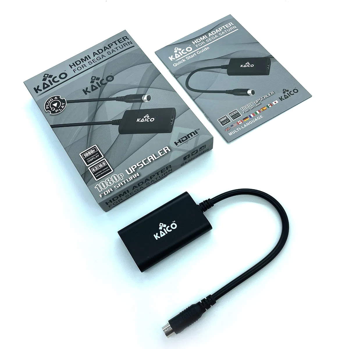 Kaico Adaptador HDMI Sega Saturn 1080p - para Uso con Sega Saturn - Soporta Salida de Video S - Soporta Consolas PAL y NTSC - Interruptor de relación de Aspecto para 16:9 o 4:3