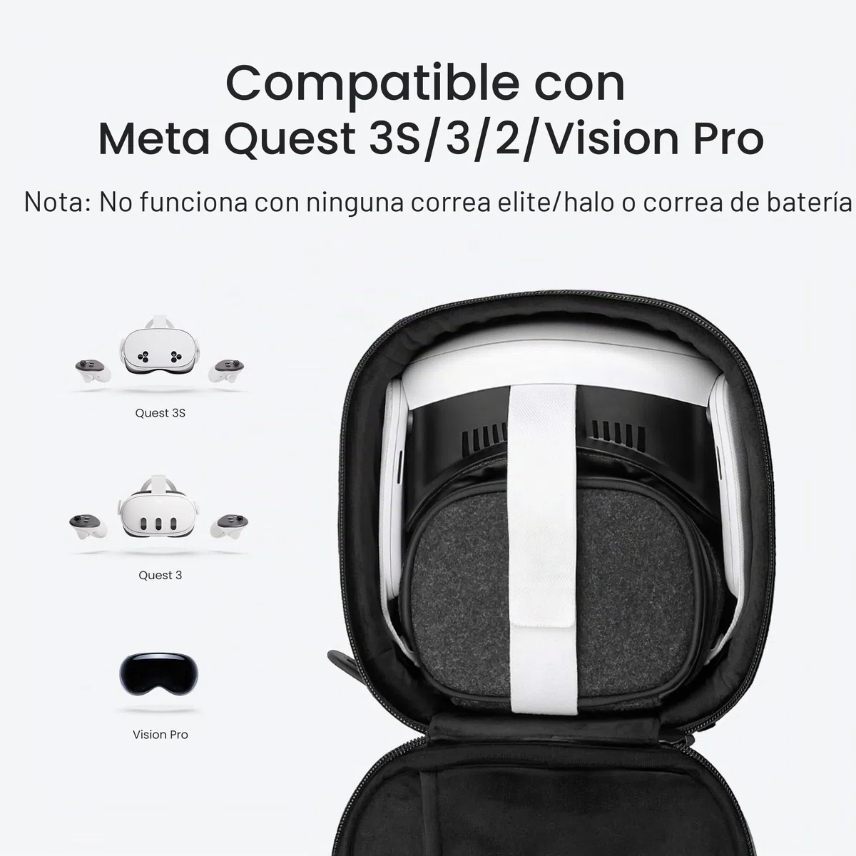 KIWI design P4 Juego de Estuches de Portátiles de Dos Piezas Válido con Meta Quest 3S/Quest 3/Quest 2/Vision Pro y Accesorios para Controladores Táctiles, No Válido con Correas Elite/Halo o de Batería