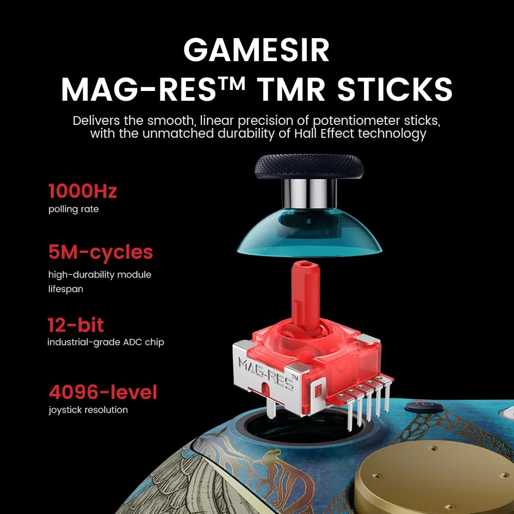 GameSir G7 Pro Mando 1000Hz con Estación de Carga: Xbox Series X|S, Xbox One, Win 10/11 & Android - Joysticks TMR, Gatillos Ajustables & 4 Botones Programables - WUCHANG: Fallen Feathers Edition