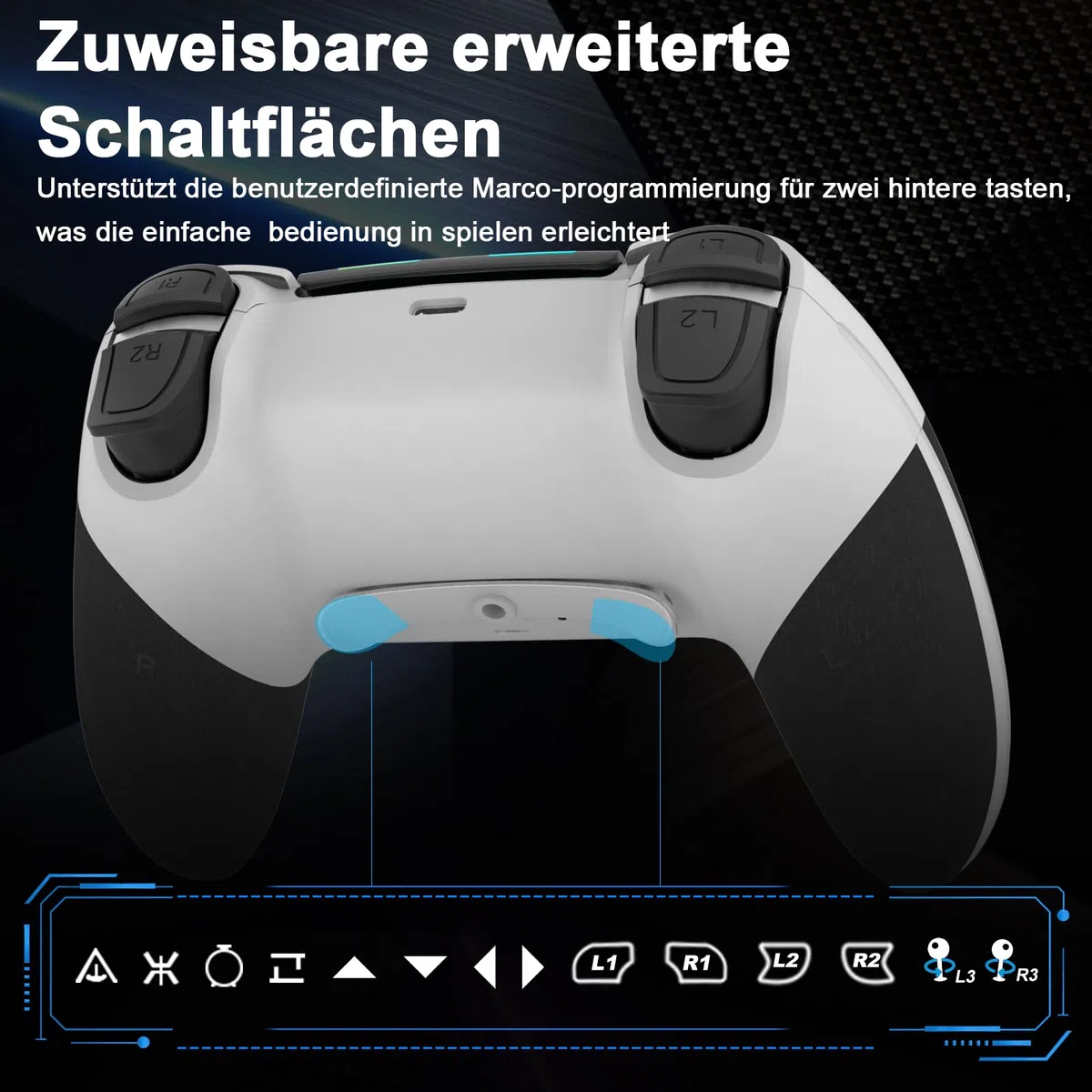 Shiptree Mando para PS-4, Mando Inalámbrico para PS4/Pro/Slim/PC con Doble Vibración, Turbo, Sensor Giroscopio, Panel Táctil, Audio Jack (Blanco)
