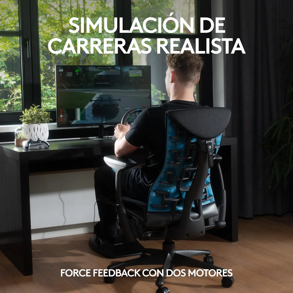 Logitech G G29 Driving Force Racing Wheel and Floor Pedals, Enchufe británico - Negro