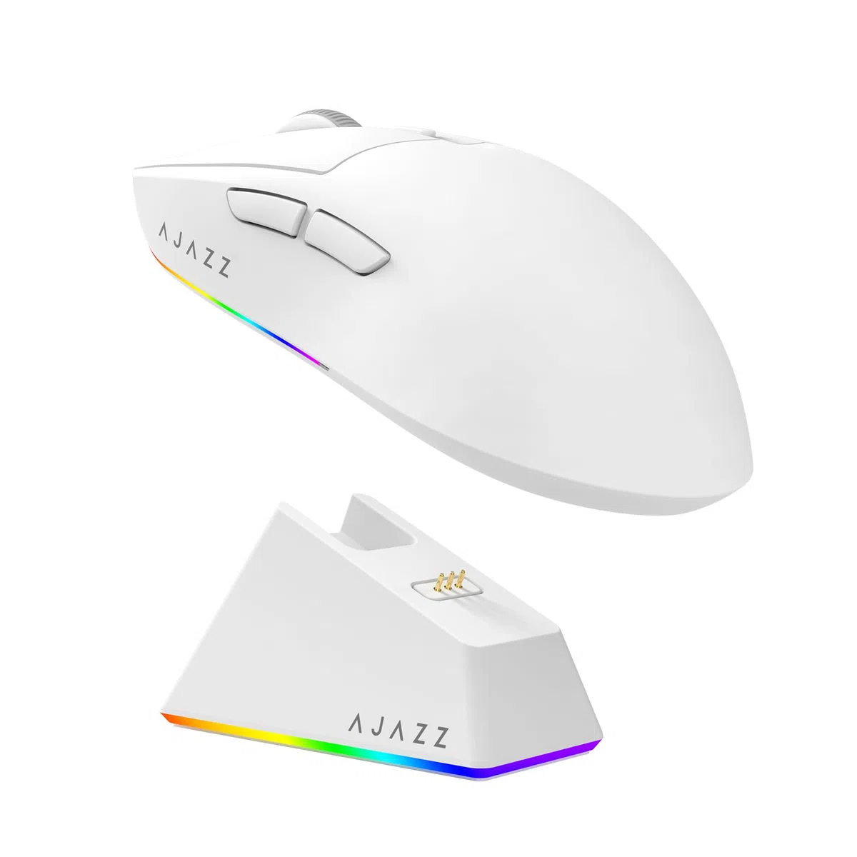 MechLands AJAZZ AJ139 V2 MC ratón para juegos con base de carga, DPI ajustable de 12.000, sensor PAW3311, ratón inalámbrico de 3 modos, batería de 500mAh, tasa de sondeo de 1000, 66g de peso ligero