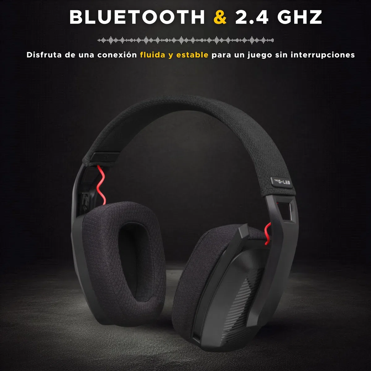 The G-Lab - Korp Platinium - Cascos Gaming inalambricos PC/PS4/PS5 - Auriculares Gaming Triple Modo Bluetooth/2.4Ghz/con Cable - Audio Estéreo, Baja Latencia, Duración 45h – Nuevo
