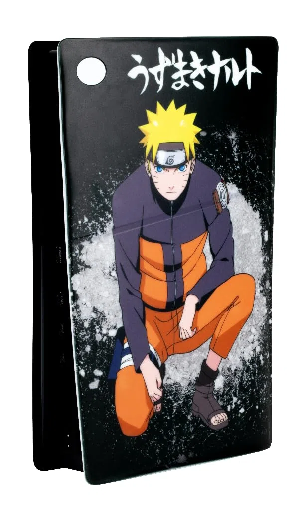 Konix Naruto Shippuden Carcasa Protectora para Consola PS5 Slim - Silicona - Antigolpes - Antirayaduras - Motivo Naruto - Negro