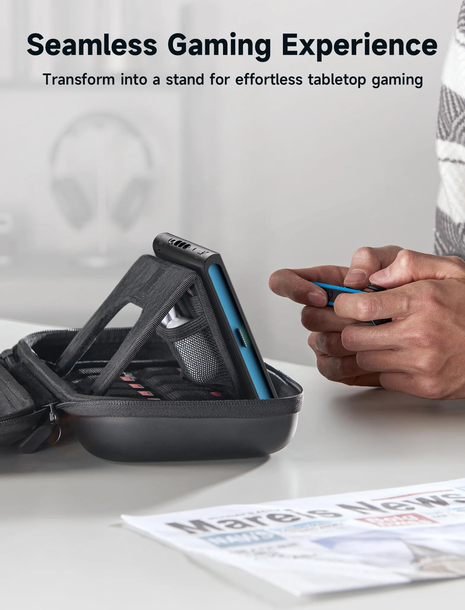 JSAUX Funda Compatible con Nintendo Switch 2 2025, Funda Protectora Rígida con 15 Ranuras para Tarjetas de Juego, Bolsa de Viaje Portátil para la Consola Switch 2 y Accesorios, Negro