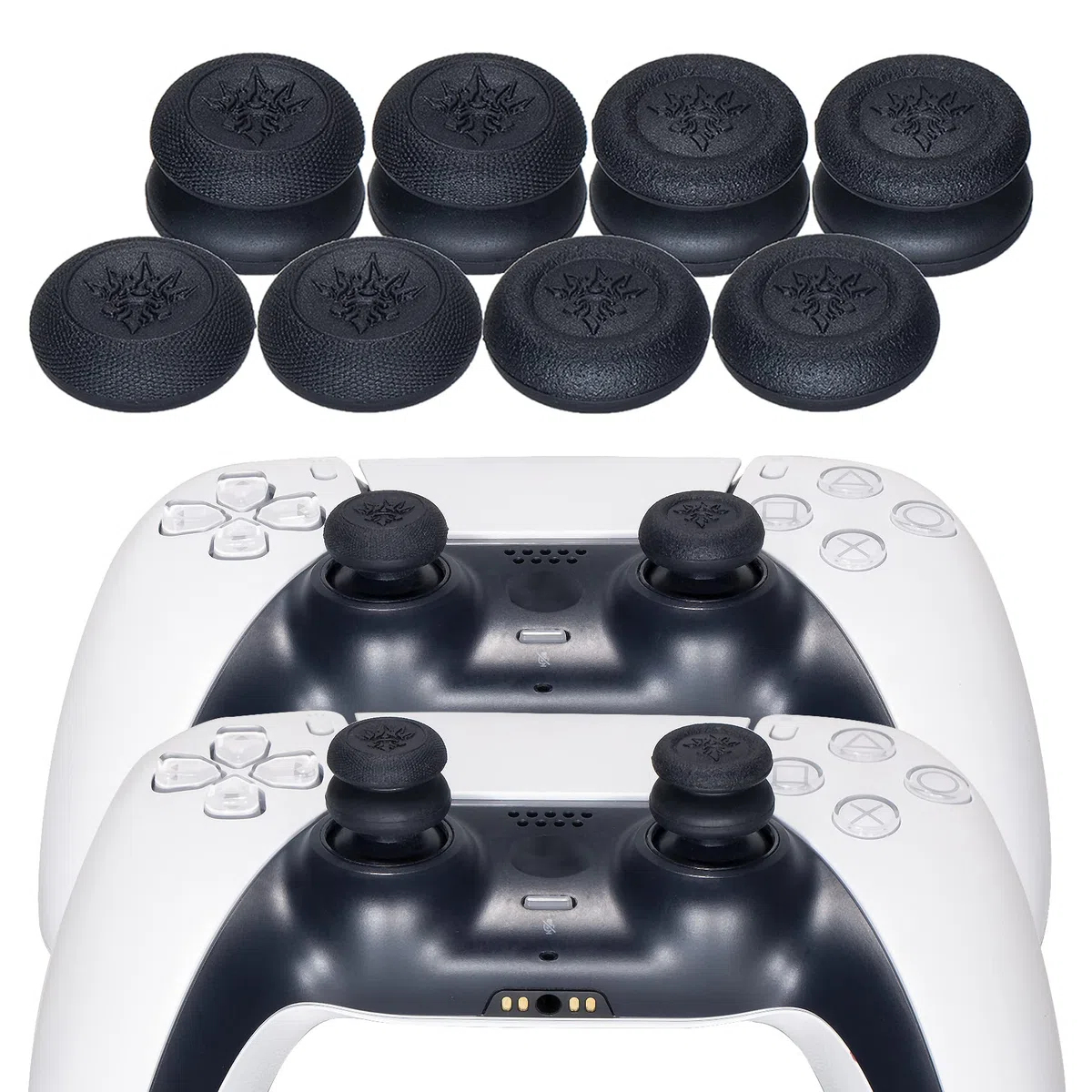 YoRHa Grip Texture - Funda de silicona para mando Dualsense de PS5 (2 dólares estadounidenses) con empuñaduras Pro Thumb x 8