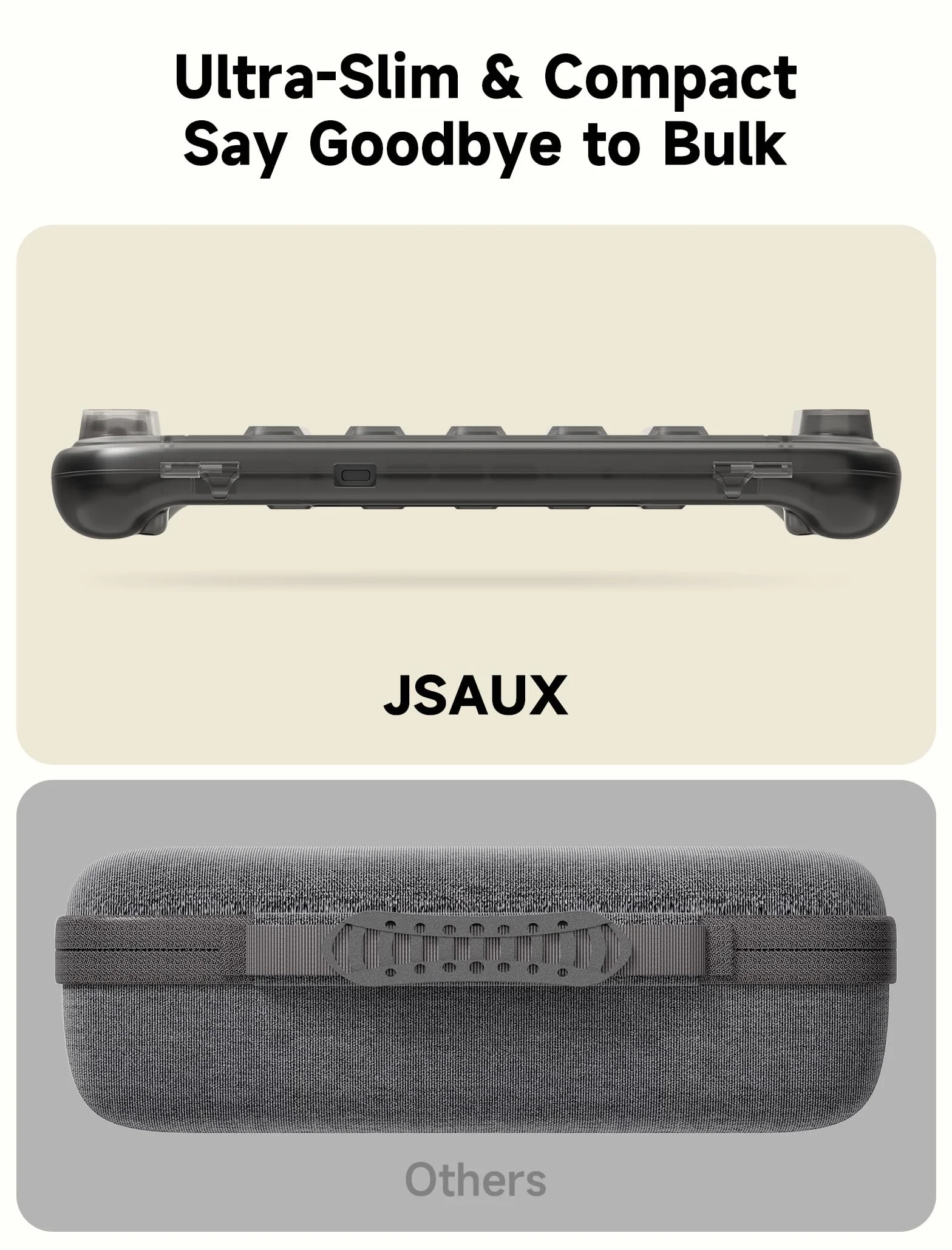 JSAUX Funda Protectora para Nintendo Switch 2 (2025) – Carcasa Dura de PC, Delgada y Portátil, a Prueba de Polvo, Ranura para Tarjetas de Juego, Ideal para Viaje – Translúcido Negro (PC0116)