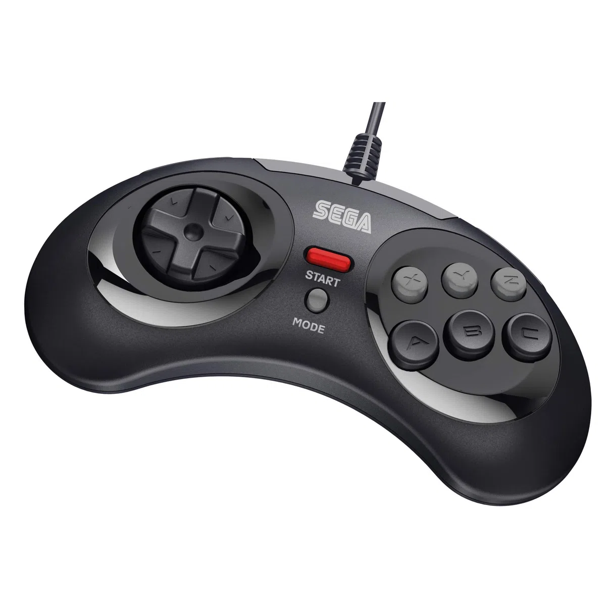 Retro-Bit Official SEGA Mega Drive Controller 6-Button Arcade Pad for Sega Mega Drive/Genesis - Original Port - Black [Importación francesa]