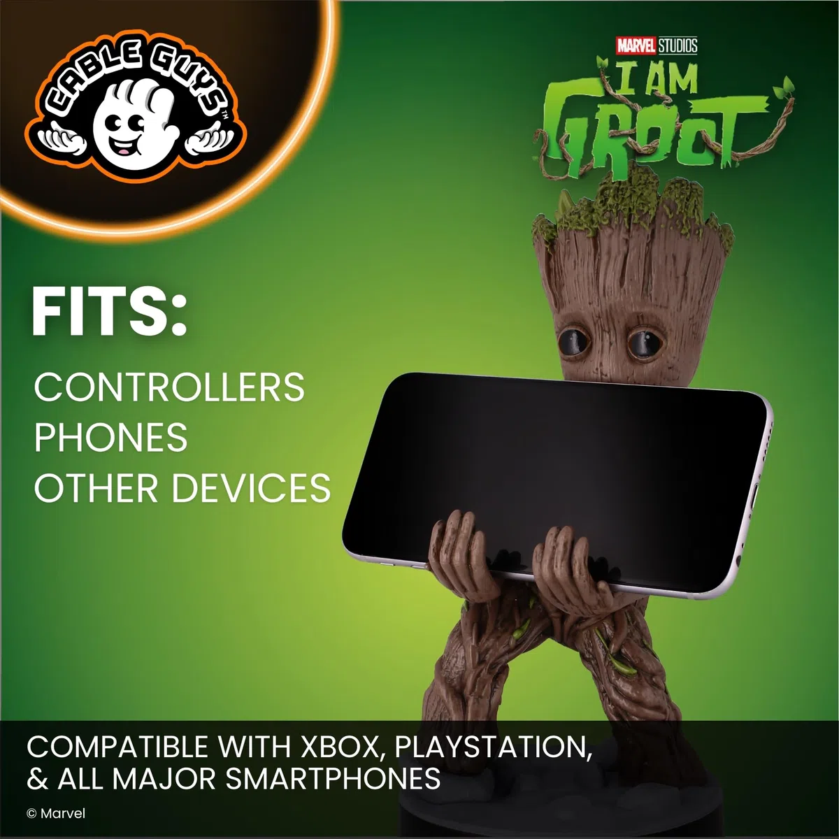 Cableguys - Toddler Groot Gaming Accessories Holder & Phone Holder for Most Gaming Controller (Xbox, Play Station, Nintendo Switch) & Phone