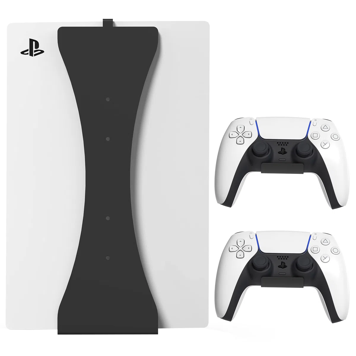 HumanCentric Soporte de Pared Compatible con PS5 Fat Original con 2 Soportes para mandos, Soporte de Metal de Pared de PS5 Fat, para versión Disco y Digital, no Compatible con PS5 Slim