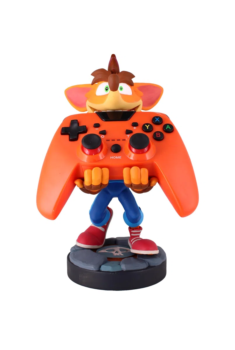 Cableguys Crash Bandicoot 4 Soporte Mando y Movil - Figuras Soporte para movil y Mando, Compatible con Xbox, PlayStation y la mayoría de mandos estándar, Accesorios Escritorio para Setup Gaming
