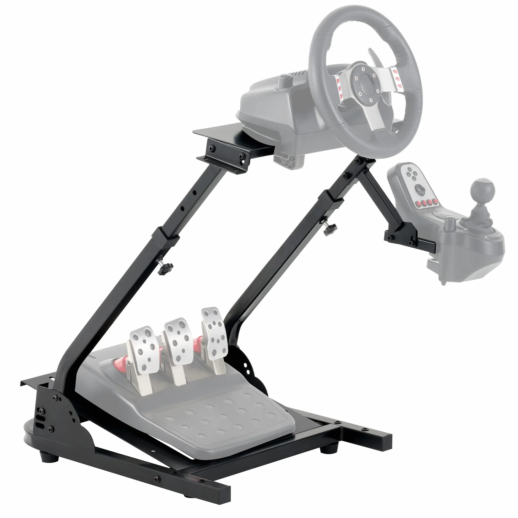 CO-Z Soporte Volante Plegable Compatible con Simuladores y Volantes como Logitech G920 G27 G25 G29 Thrustmaster T80 T150 TX F430 y Más Soporte para Volante Ajustable en Altura sin Pedales ni Volante