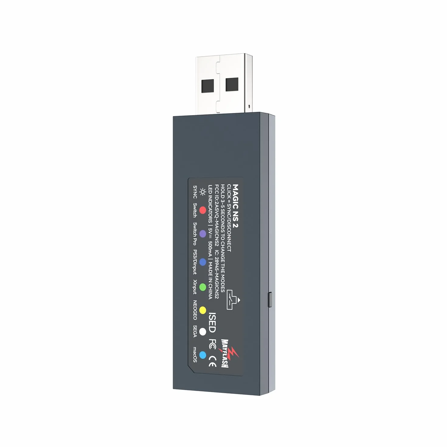 MAYFLASH Magic NS 2 Adaptador USB Bluetooth inalámbrico Compatible con Switch/Switch 2, Steam Deck, Windows, Raspberry Pi, Xbox Series X & S Bluetooth Controller, PS5 Controller y más