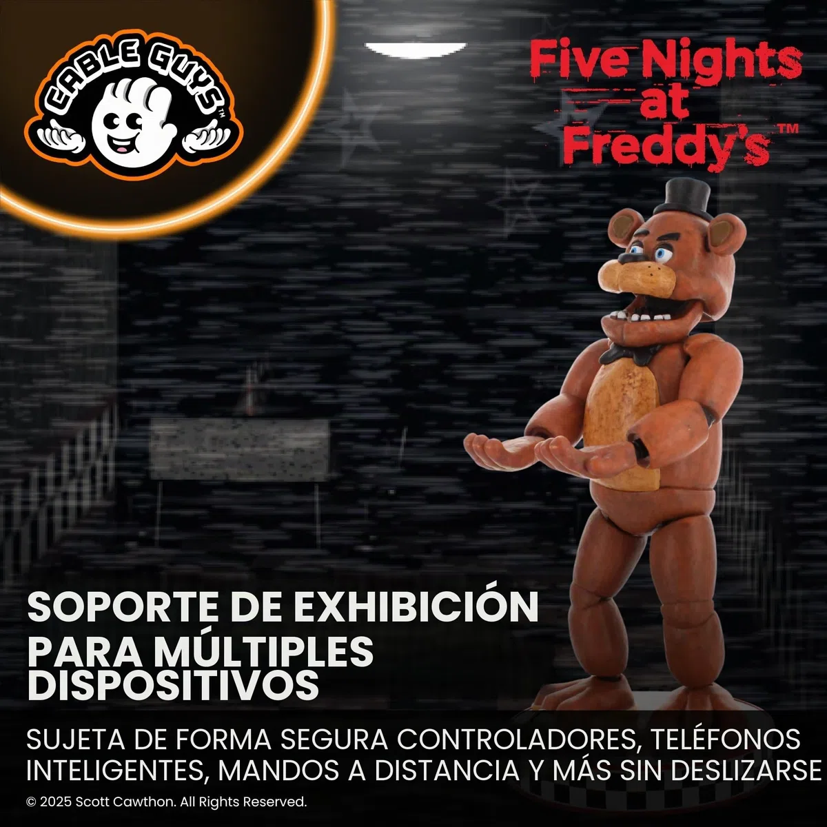 Cableguys Five Nights At Freddy'S Freddy Soporte Mando y Movil - Figuras Soporte para movil y Mando, Compatible con Xbox, PlayStation y la mayoría de mandos estándar, Accesorios Escritorio Gaming