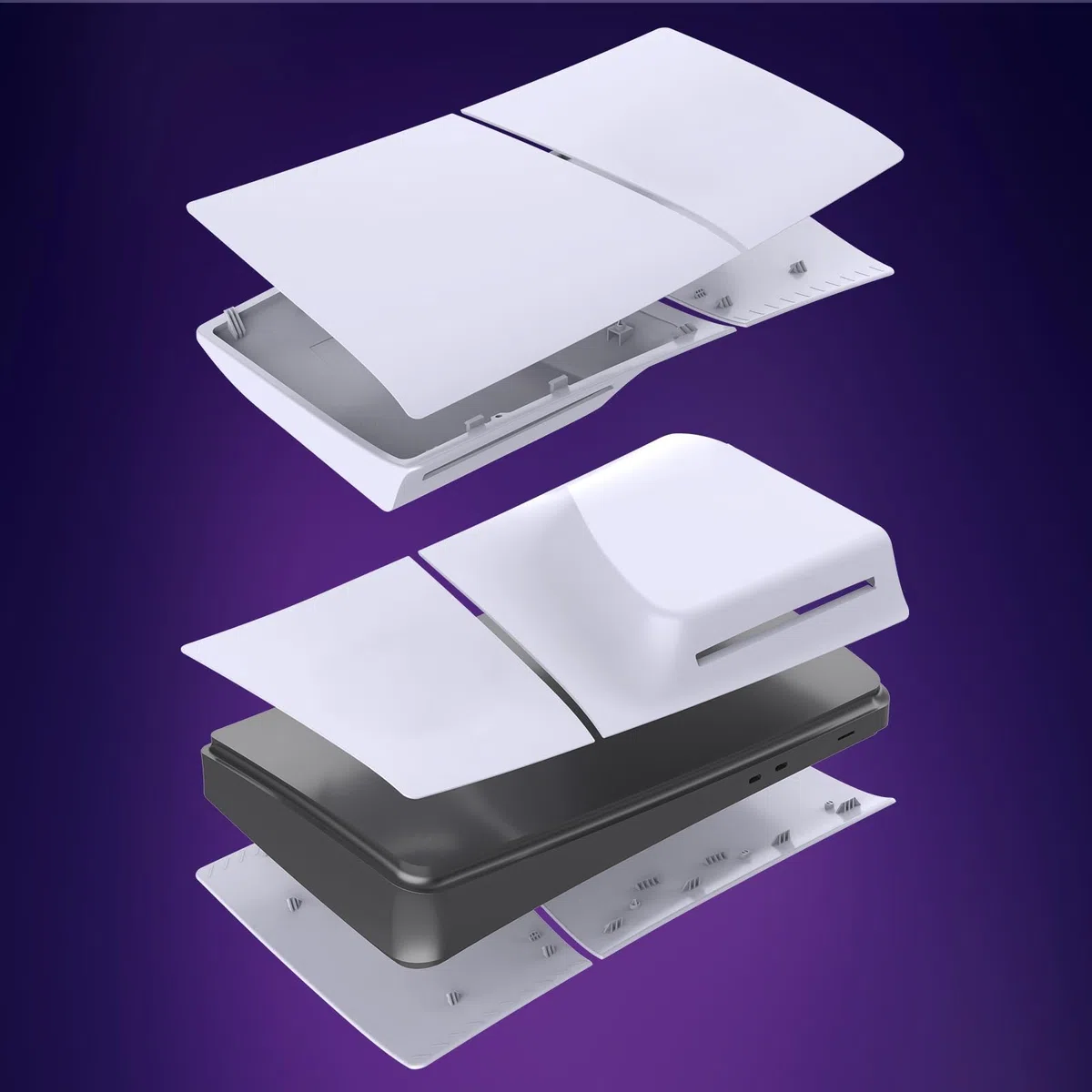 Placas de Cubierta para Consola PlayStation 5 Slim Disc Edition para PS5, Paneles de Carcasa compatibles, Placa Frontal Protectora de Repuesto (Blanco)