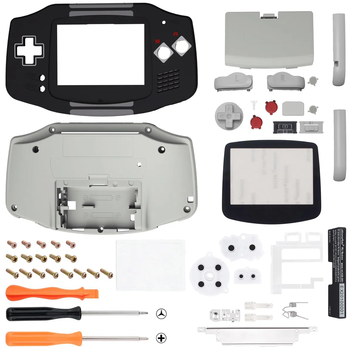 IPS Ready Upgraded eXtremeRate Carcasa para Gameboy Advance (GBA), Compatible con Todos IPS y LCD Estándar, Funda con Botones para Game Boy - No Incluye Consola ni Pantalla, Clásicos NES