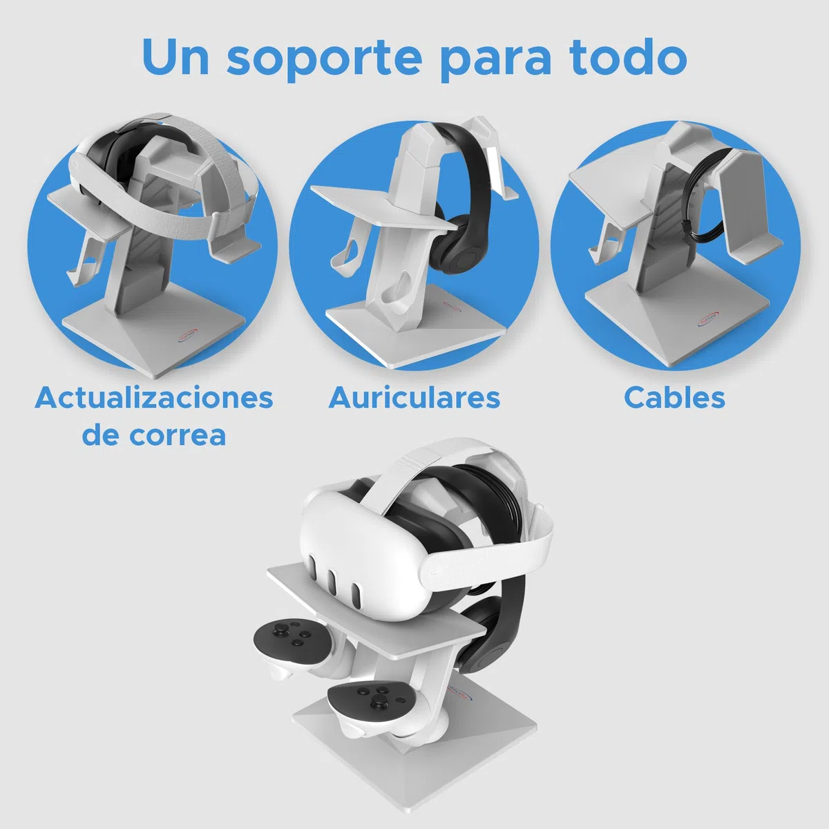 Digicharge Soporte de Auriculares VR para Meta Quest 3S, Quest 3, Oculus Quest 2 VR Mount Display Storage para Auriculares y Controladores táctiles