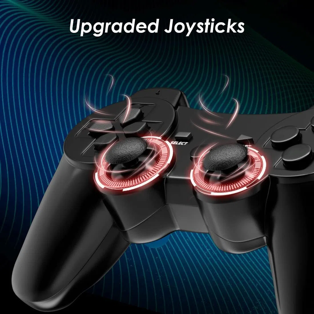 CHENGDAO Mando para PS3 2 Pack Mando Inalámbrico para PS3 Wireless Controlador con Doble Vibración, Gyro Axis, Mando para PS3 Gamepad Joystick con 2 cables de carga