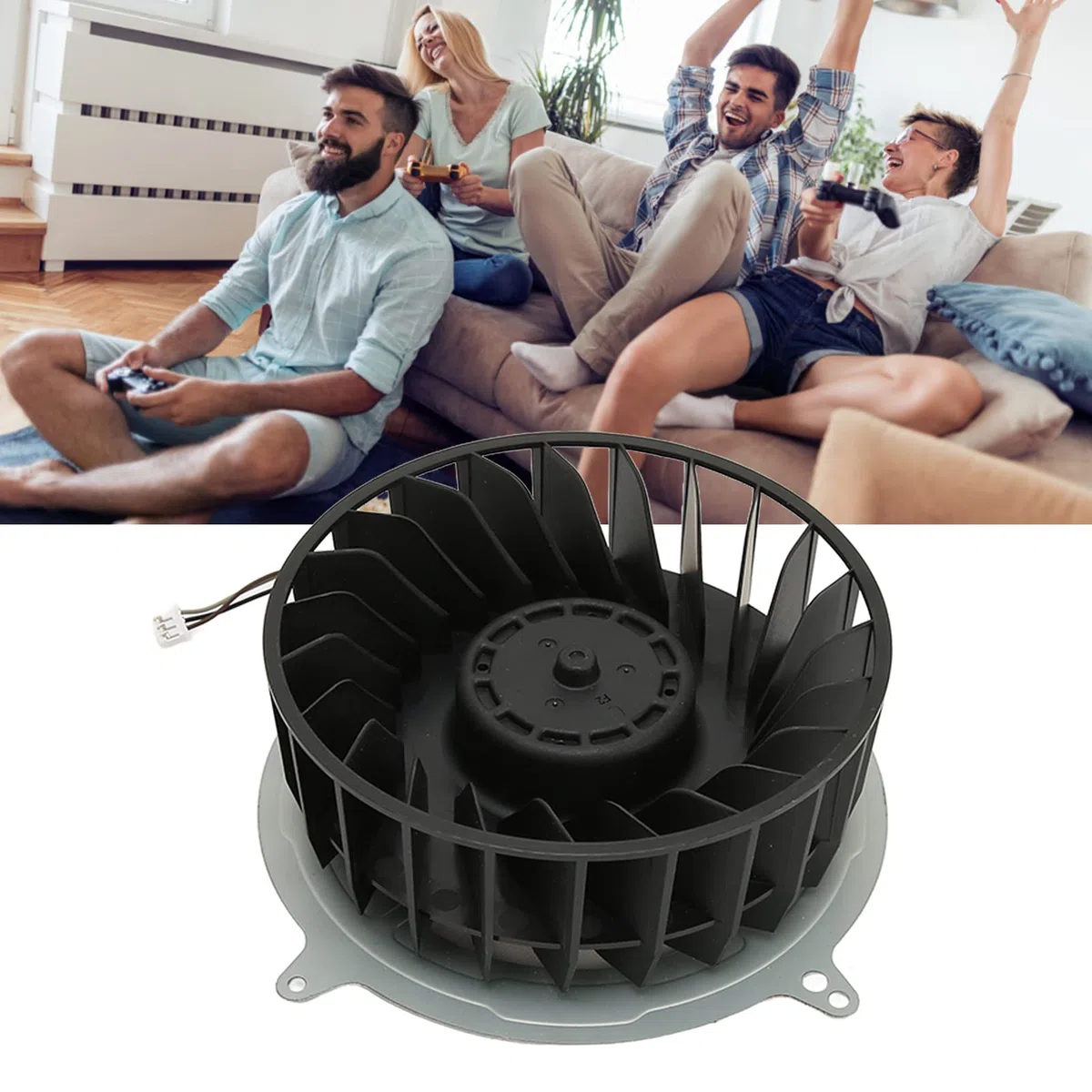 Annadue Ventilador de Refrigeración Interno de Repuesto Universal 23 Blade para, KSB1212HGG4E 12V 2.15A, Fácil de Instalar y Usar.