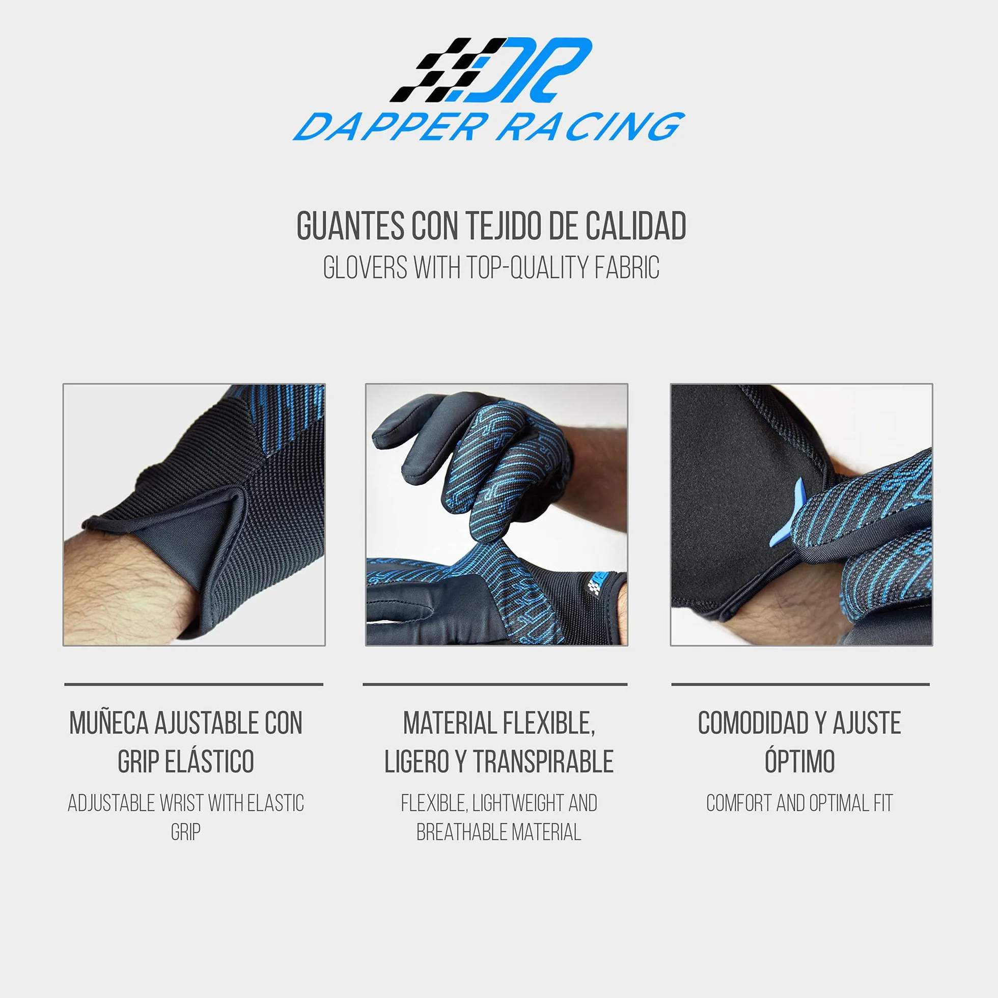 Guantes SIMRACING Aptos para Pantalla táctil | Refuerzo en la Palma | Silicona Antideslizante para Agarre óptimo | Ligeros y Transpirables | Diseñados para Amantes de simuladores