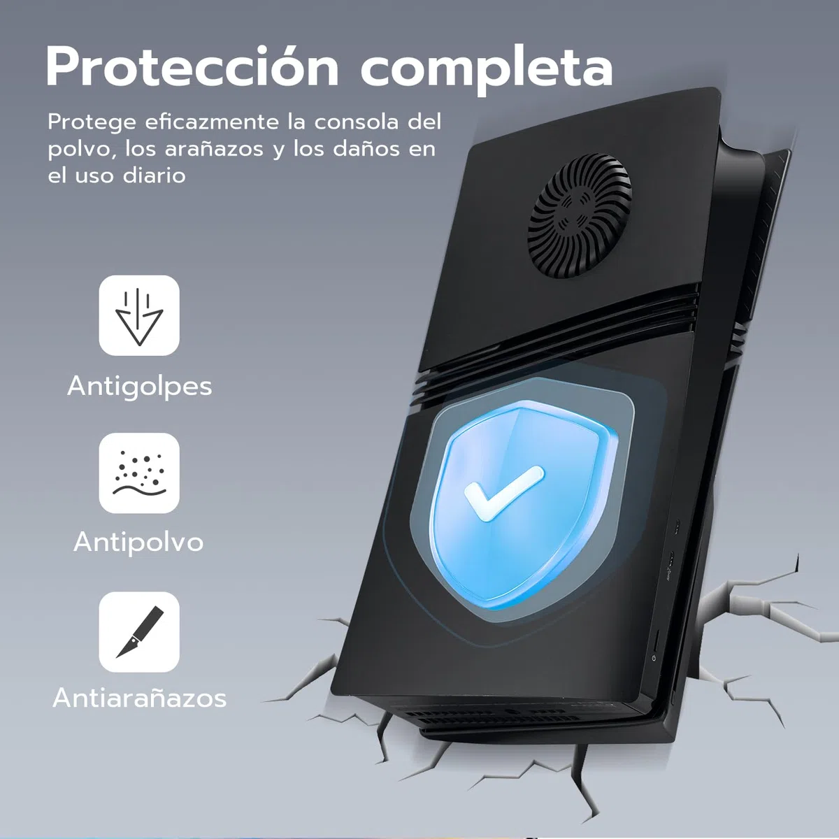 Mcbazel Placas Frontales para PS5 Pro, Cubiertas Ventiladas y Antiarañazos Compatibles con la Edición de Disco de PS5 Pro - Negro