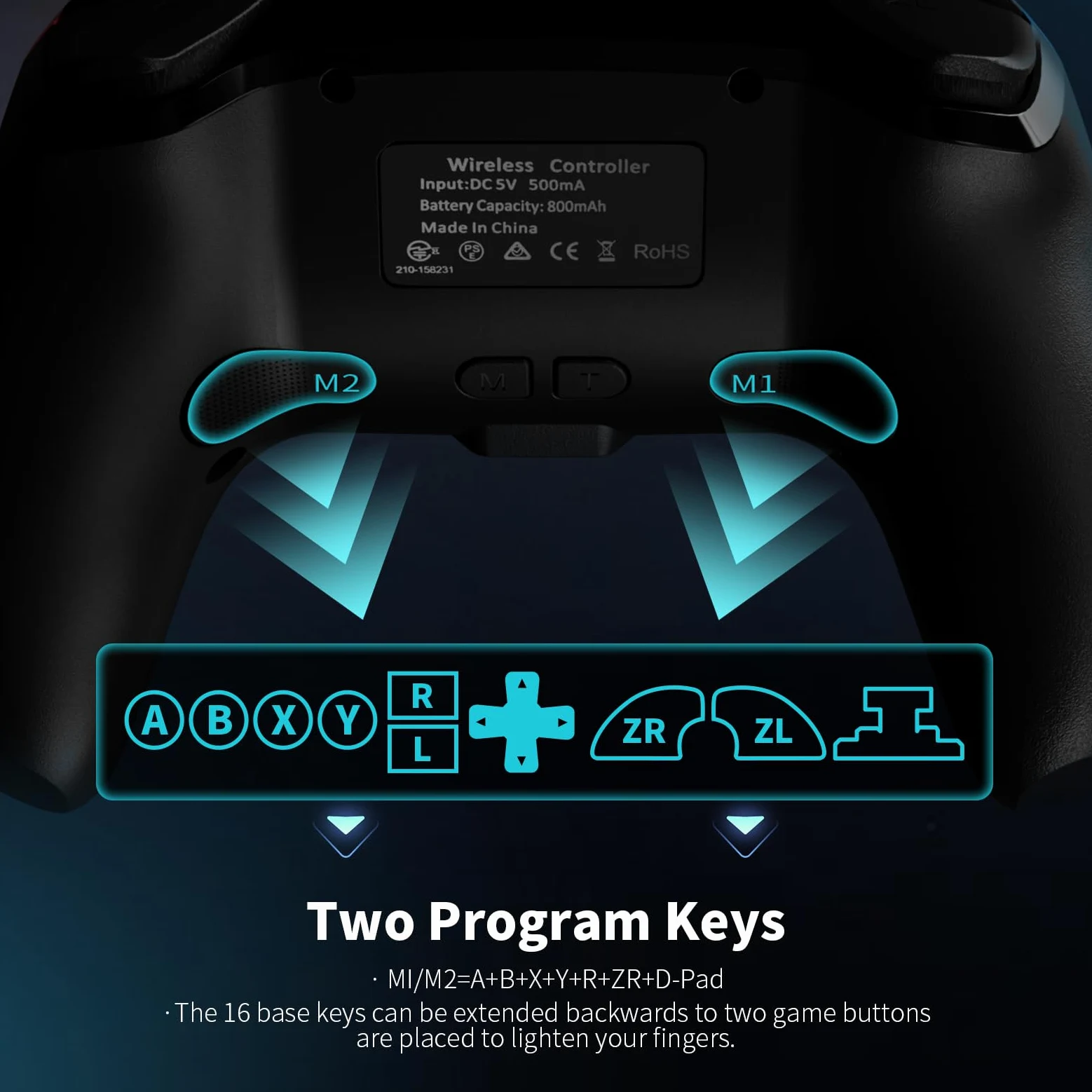 AceGamer Mando para Switch/Switch 2/ Lite/OLED con función Despertador con una tecla/Doble vibración/botón programable/Joystick Hall(Rojo&Azul)
