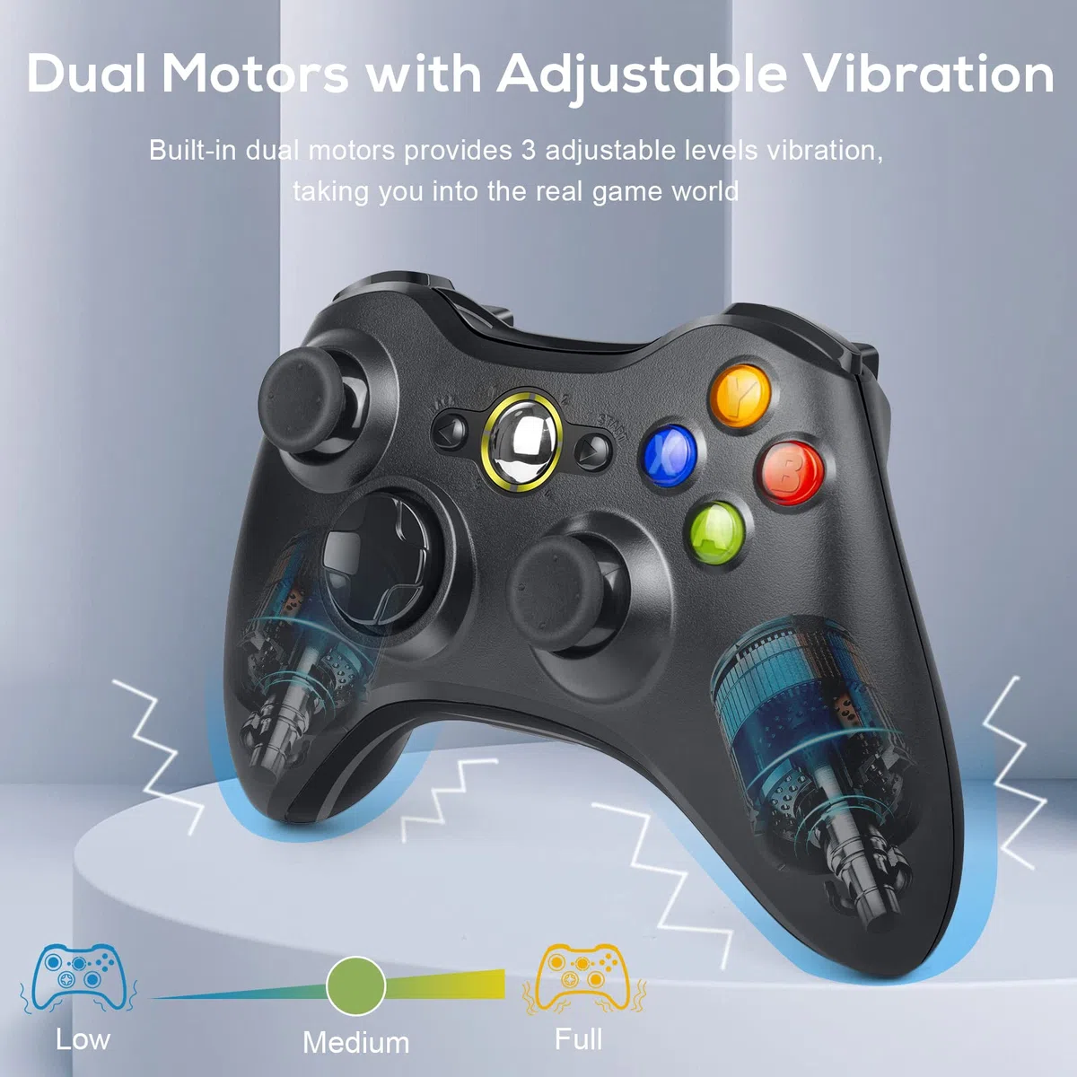 Labtec Mando Inalámbrico para Xbox 360, Mando de Juego Inalámbrico 2.4GHZ para Consola Xbox 360 & Slim y PC Windows XP/7/8/10/11 (Negro)
