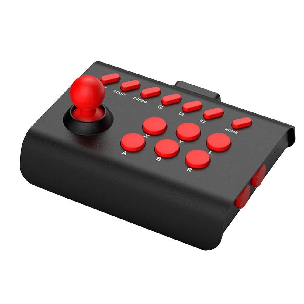 Genérico Universal Arcade Game Stick Joystick Controller For Switch PS4 PS3 Ultimate Pandora Box PC, for Android IOS Mobile Phone (negro rojo)