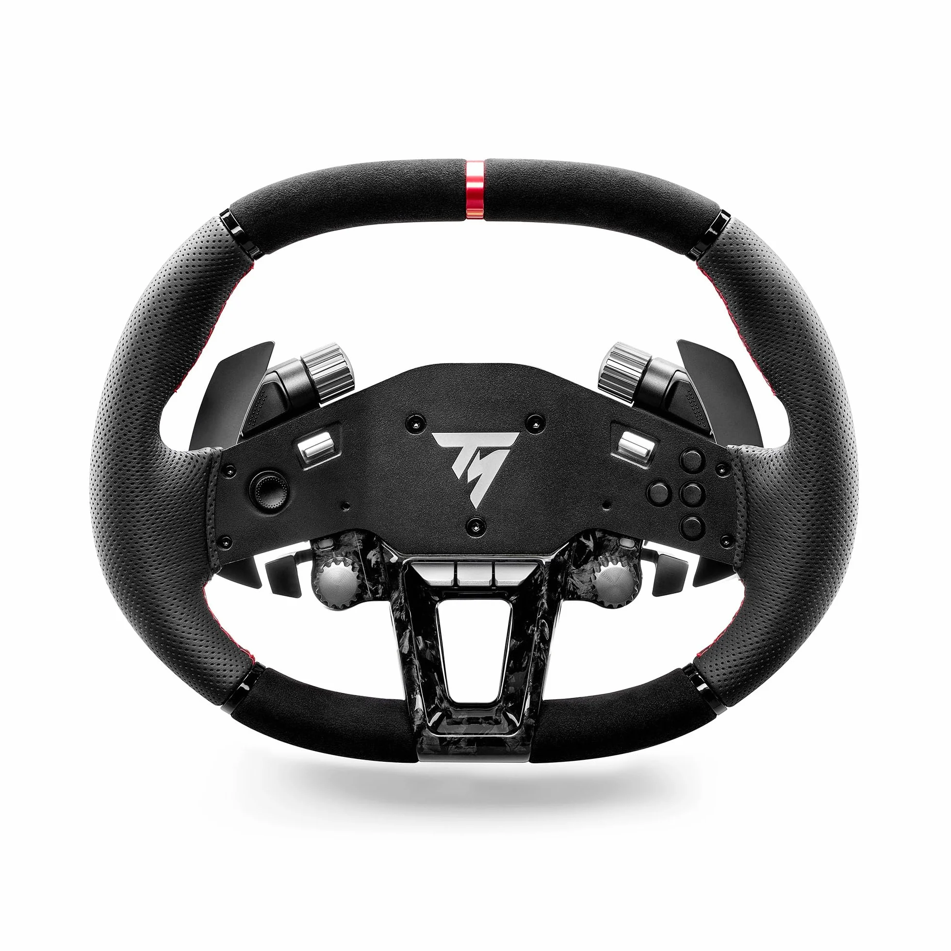 Thrustmaster Hypercar Wheel Add-On - Aro de Volante Premium (Cuero Auténtico y Carbono, Diseño Ovalado, Levas Magnéticas, Compatible con PS5, Xbox y PC) Licencia Oficial