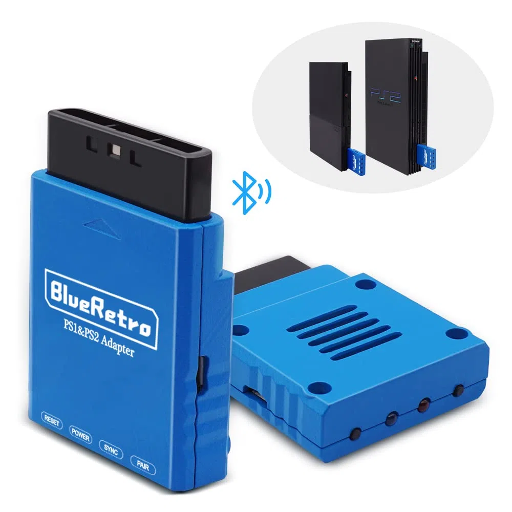 Adaptador Bluetooth inalámbrico para consola de juegos PS2 PS1 (azul)
