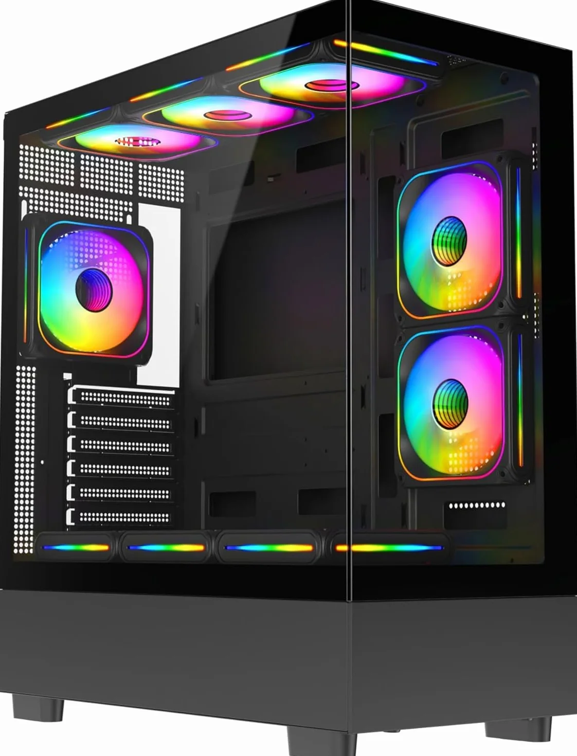 Revampix Torre Gaming Intel Core i7, Tarjeta Gráfica GTX750 4GB, 16GB RAM, 256GB SSD + 1TB HD, Fuente 500W 80+, Caja RGB con 6 Ventiladores, WiFi, Windows 11, Negro