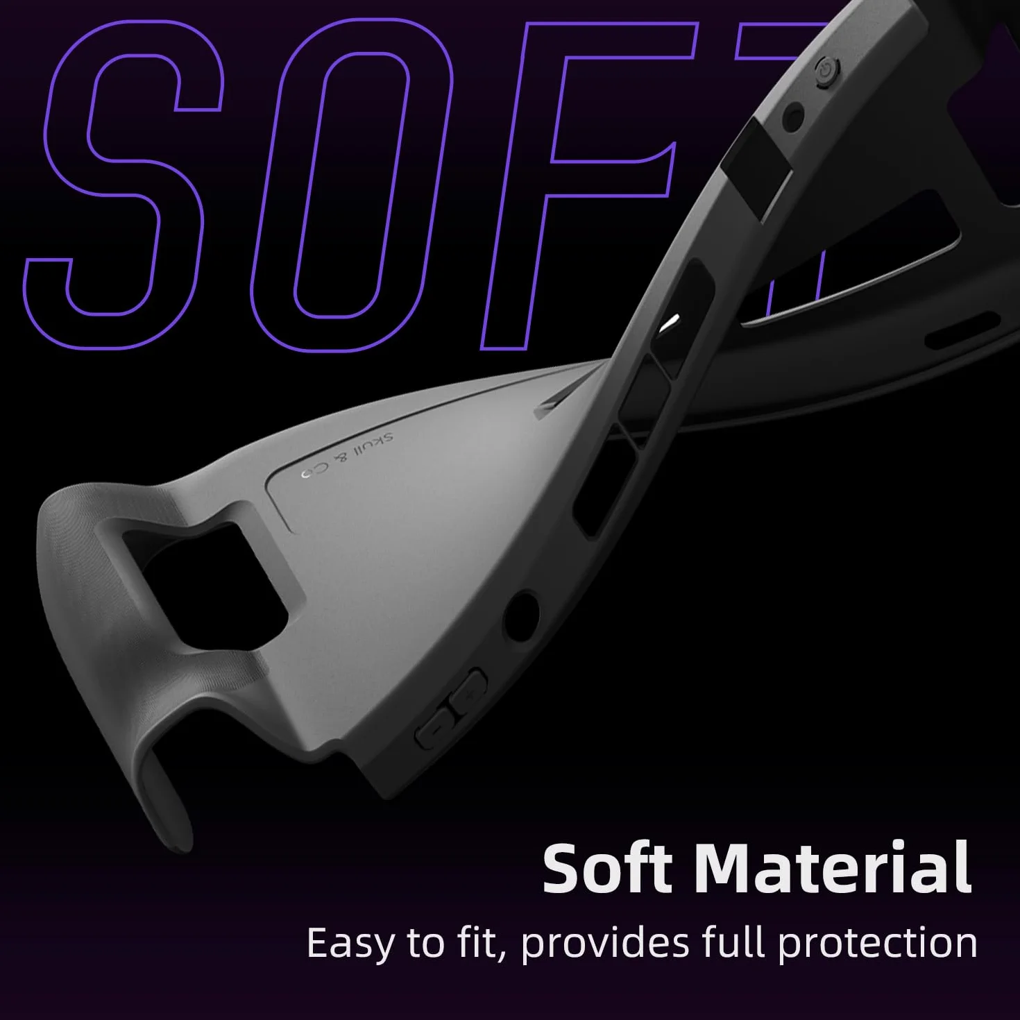 Skull & Co. GripCase SD for Steam Deck and Steam Deck OLED: A Soft Protective Case with Textured Grips Full Protection and Stand, Shock-Absorption Non-Slip and Anti-Scratch Cover Design - Black