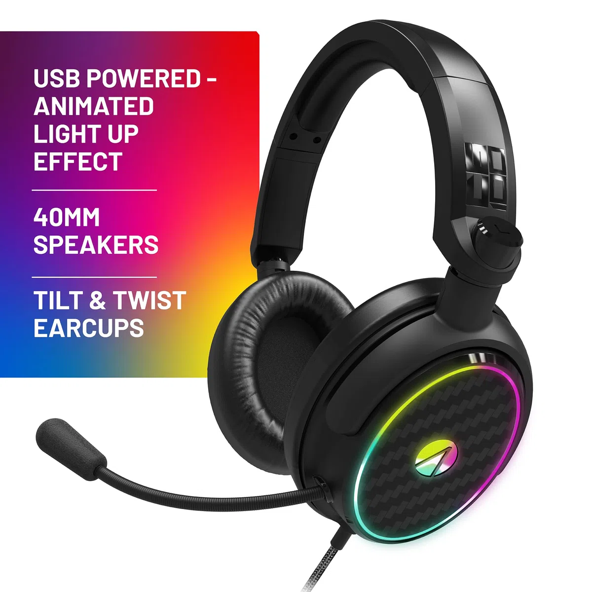 Stealth Rainbow Gaming Headset Stand Con Auriculares LED Iluminados - para PS4, PS5, XBox, Switch y PC