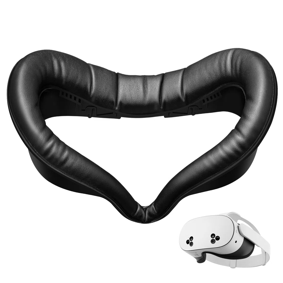 SUPERUS Interfaz Facial Face Cover Pad para Quest 3S, Cubierta de Interfaz Facial de Cuero PU Suave Compatible con Meta/Oculus Quest 3S Accesorios, Diseño Integrado Antifugas de Luz (No para Quest 3)