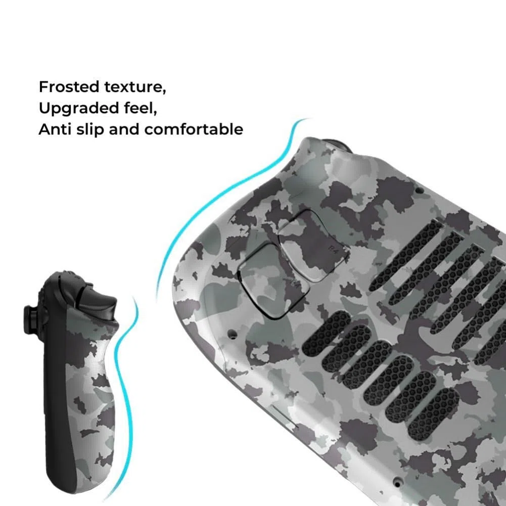 Hzxkqmil Placa Trasera de Repuesto para Steam Deck/Steam Deck OLED, Consola de Mano Panel Inferior con Ventilación de Refrigeración y Disipación de Calor (Camuflaje)