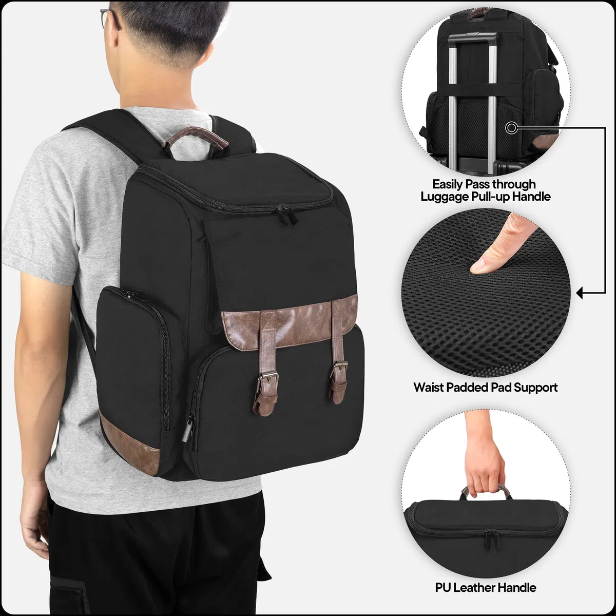 LoDrid Mochila compatible con Xbox Series X con bolsa para consola, bolsa para juegos con varios bolsillos y divisor y para laptop de 15,6" y accesorios para juegos