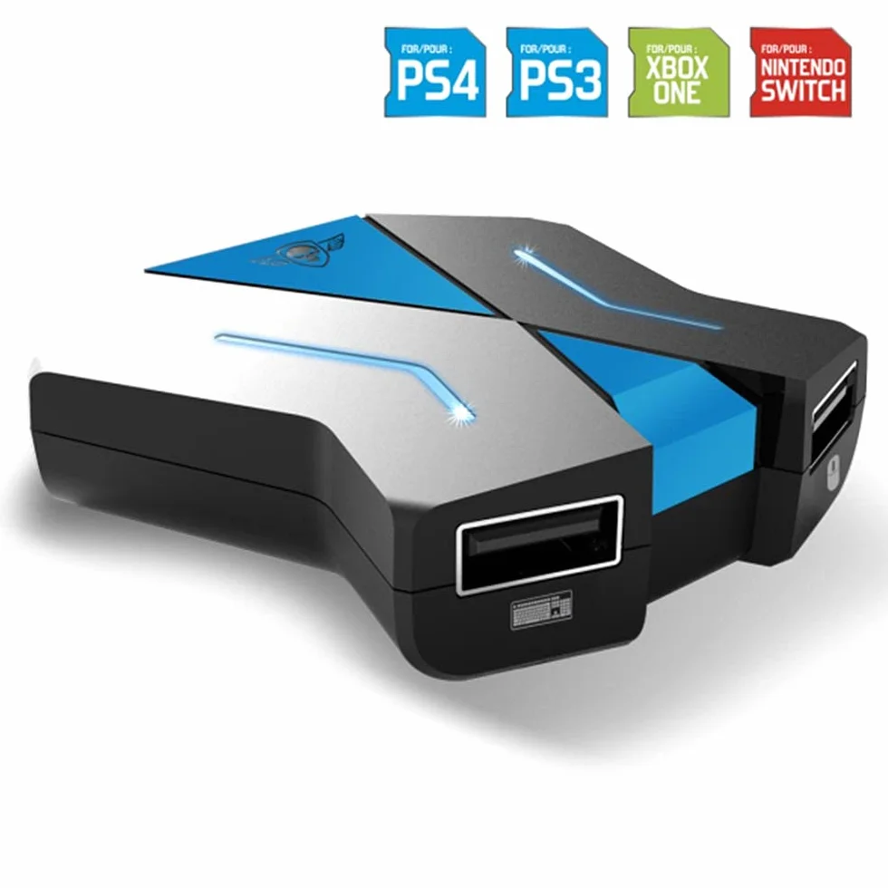 Spirit Of Gamer - Adaptador Teclado y Ratón - Compatible con Mandos De PS4/PS3/SWITCH/XBOX - Convertidor de Consolas De Videojuegos - Juega con Teclado Y Ratón con El CROSSGAME One