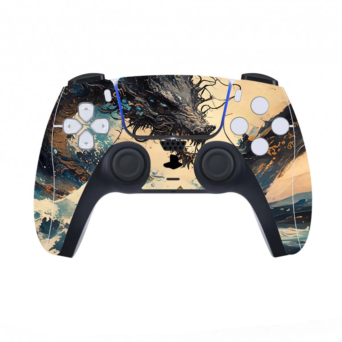 PlayVital Calcomanía Vinilo para ps5 Edición Disc - Pegatina Completa para Consola, Control, Estación de Recarga, Control Remoto y Audífonos, Skins Cubierta Protectora Adhesiva(Dragón Tempestad)