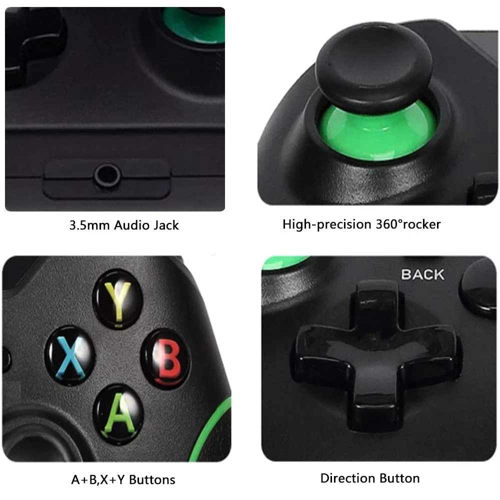 Controlador con cable para Xbox One, Xbox One con cable y mando USB compatible con Xbox One/S/X/PC Windows 7/8/10 con conector de audio de 3,5 mm