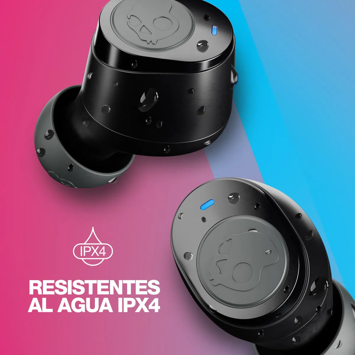 Skullcandy Jib True 2 Auriculares In-Ear Inalámbricos, 32 h de Autonomía, Micrófono, Compatibles con iPhone Android y Dispositivos Bluetooth - Gris