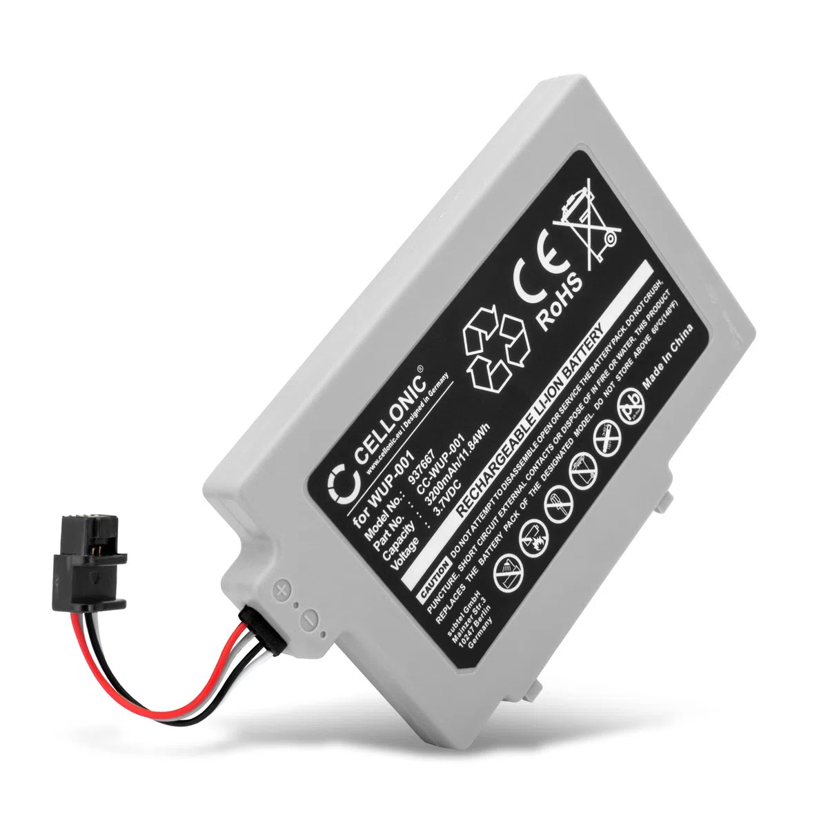 CELLONIC 1x Batería para Videoconsola Compatible con Nintendo Wii U Gamepad, WUP-001 - (3200mAh, 3.7V)