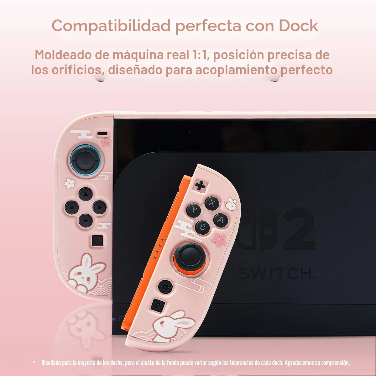 GeekShare Funda acoplable Kawaii para Switch 2, diseño antiarañazos y de absorción de golpes, con diseño de conejo moño al vapor