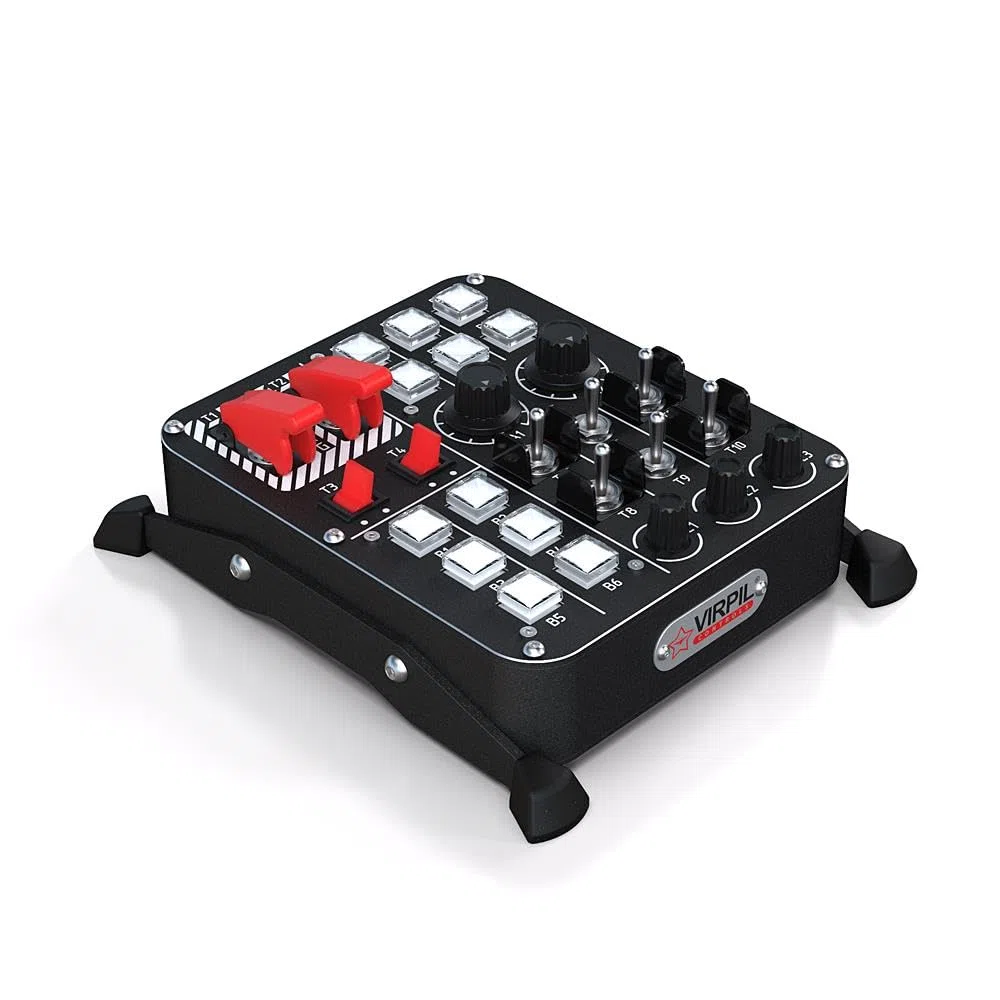 VIRPIL Controls - Universal Control Panel #1 para Simulador de Vuelo PC – Panel de Interruptores de Cockpit, Caja de Botones Gaming, Iluminación RGB