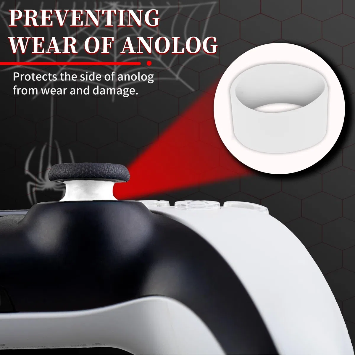 1 adhesivo de silicona y 2 empuñaduras extensoras para mando de PS5 Venom Web