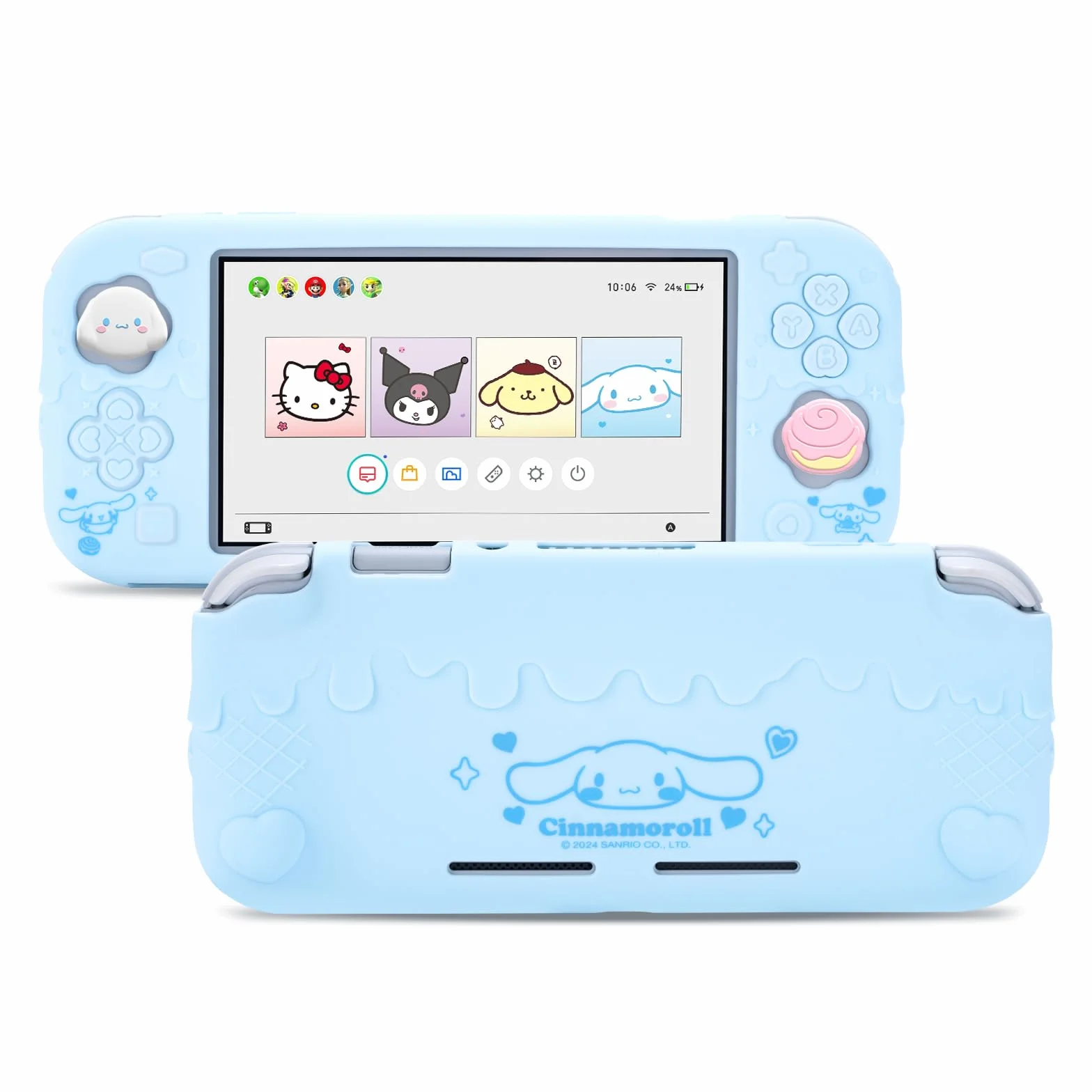 Kuitmor Estuche para Switch Lite, Funda Protectora de Silicona Suave, Carcasa Protectora Antirrayaduras Compatible con Switch Lite 2019 con 2 Tapas de Agarre