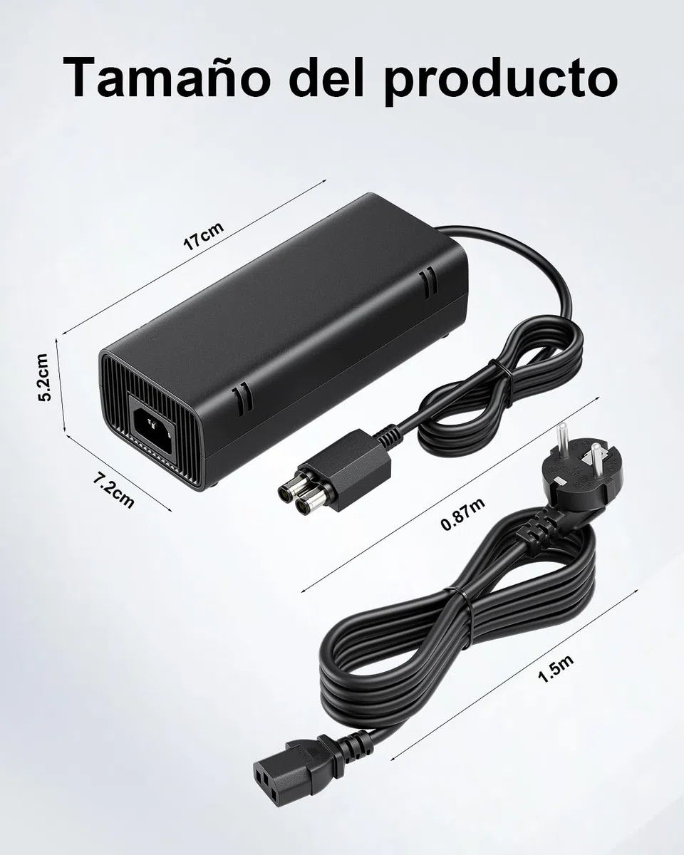 Cargador Xbox Slim Adaptador de CA para Xbox Slim Cable de alimentación del Cargador de la Consola (100-220 V)