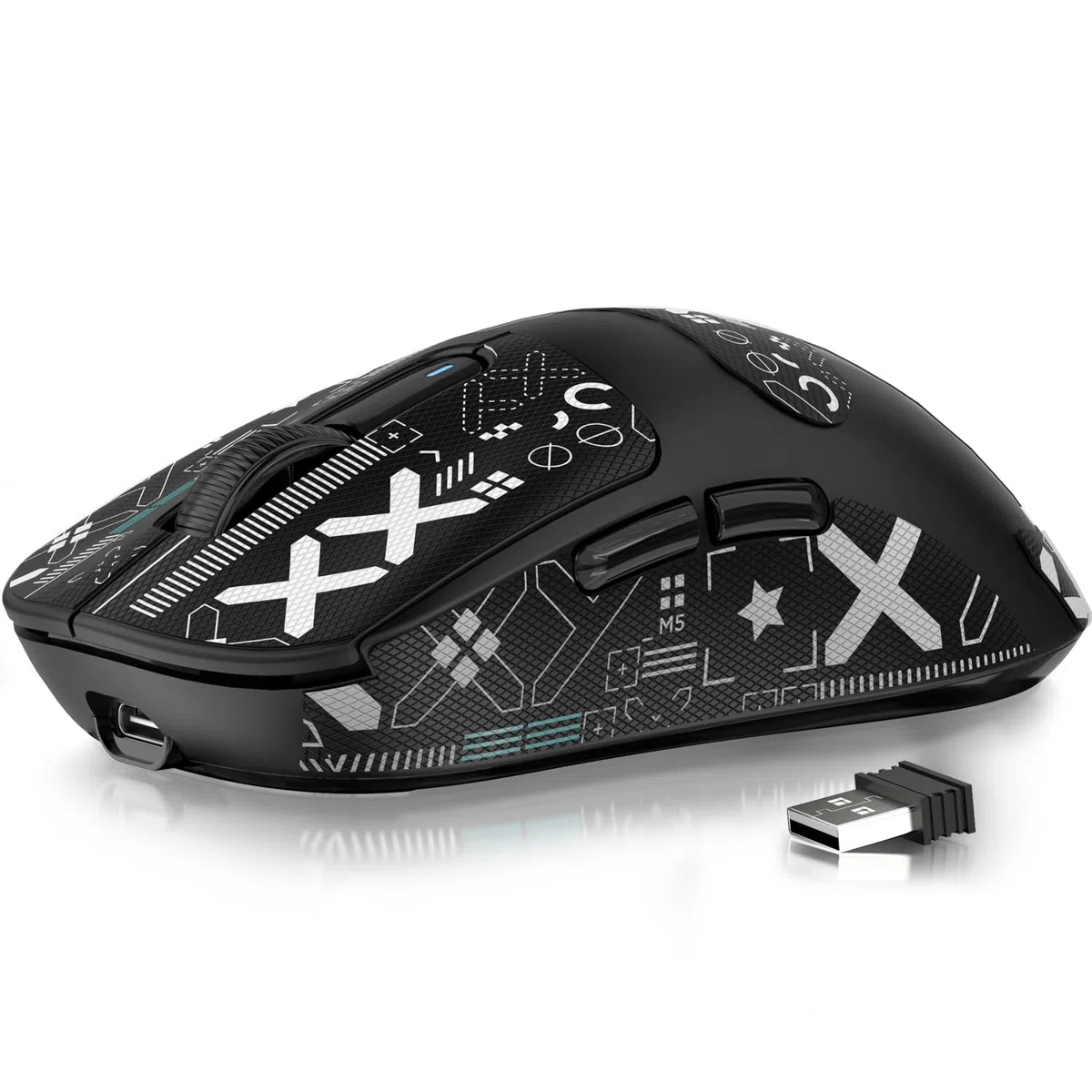 ATTACK SHARK X3 49g Superlight Mouse con Cinta, PixArt PAW3395 Gaming Sensor, BT/2.4G Wireless/Wired Gaming Mouse, 6 dpi Ajustable 26000, 200 Hrs Battery, Office Mouse para Win11/Xbox/PS/Mac (Negro)
